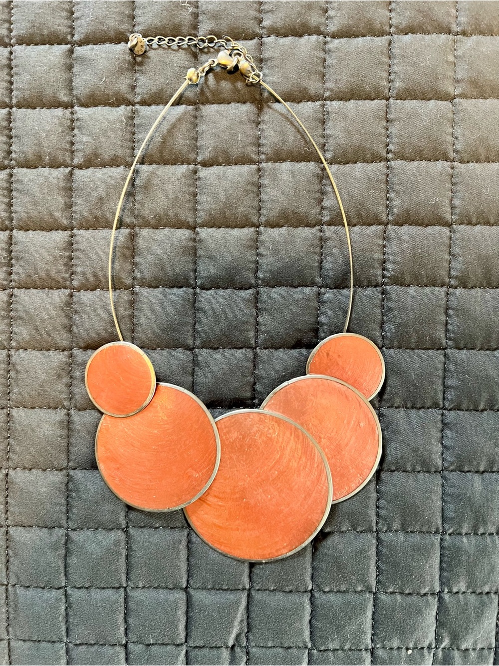 Bronze look Statement Circle Bib Necklace - with adjustable closure